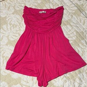 Zenana Outfitters Fuchsia Strapless Romper